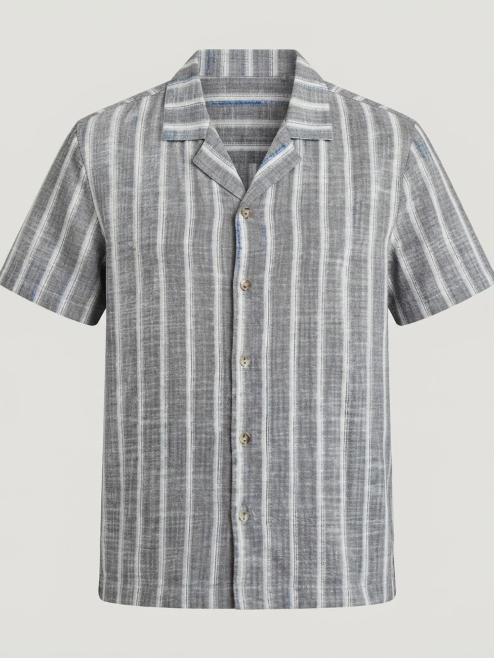 Sperry Men’s Camp Collar Textured Shirt Medium Navy Stripe Stretch NWT
